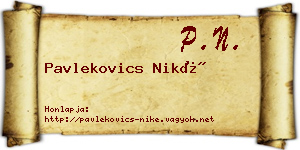 Pavlekovics Niké névjegykártya